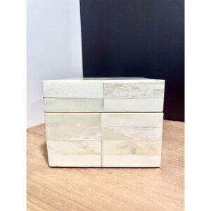 Cream And White Bone Trinket Box - Decorative Organizer - Sanibel Home